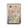 Slim Stainless Steel Wallet – Wildflower Botanical Design, Card & Cash Holder, Unisex Gift