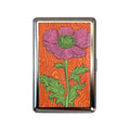 Slim Stainless Steel Wallet – Retro Groovy Flower Design, Card & Cash Holder, Unisex Gift