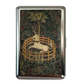 Slim Stainless Steel Wallet – Medieval Unicorn Tapestry Design, Card & Cash Holder, Unisex Gift